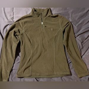 The North Face 1/4 Zip Fleece Jacket Womens Medium ~ Olive Green Pullover